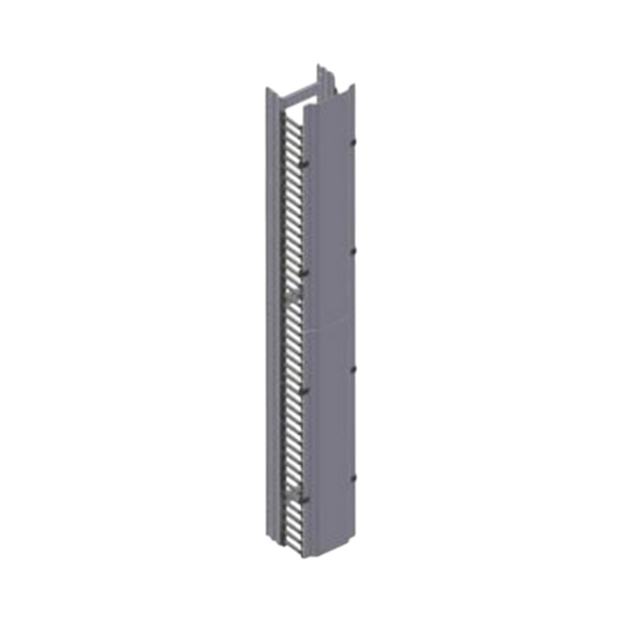 SILYMX grey vertical cable manager rack, 2.13m (7ft) length, metal construction, for 19-inch racks.