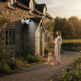 SILYMX white bullet IP camera with dual antennas, 5MP resolution, built-in microphone, and IR LEDs for night vision.