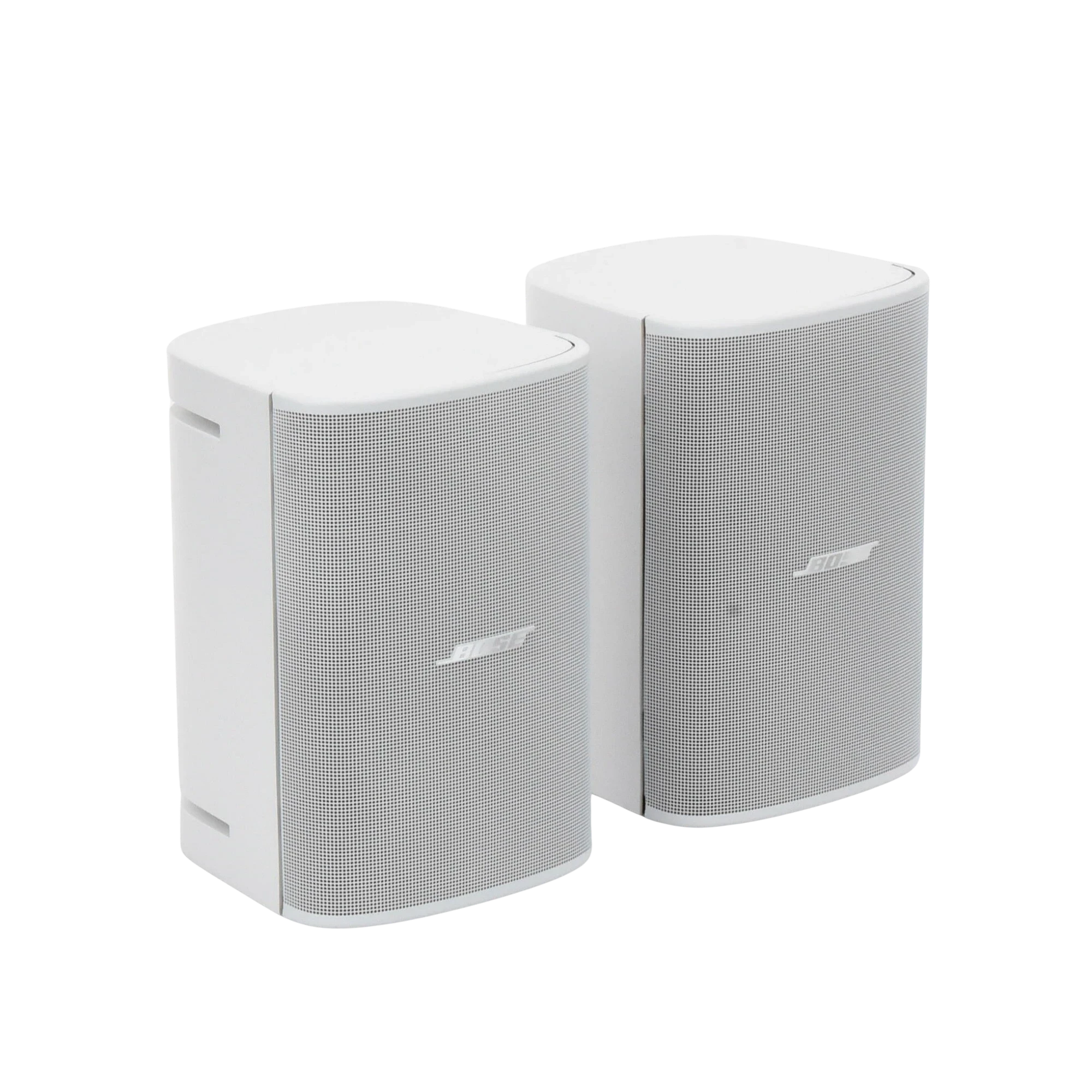 SILYMX pair of white 5-inch DesignMax wall-mount outdoor speakers with mesh grilles
