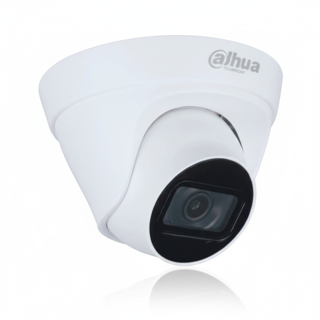 SILYMX white dome IP camera with 2MP resolution, 30m IR, built-in microphone, and PoE. Ideal for outdoor security.