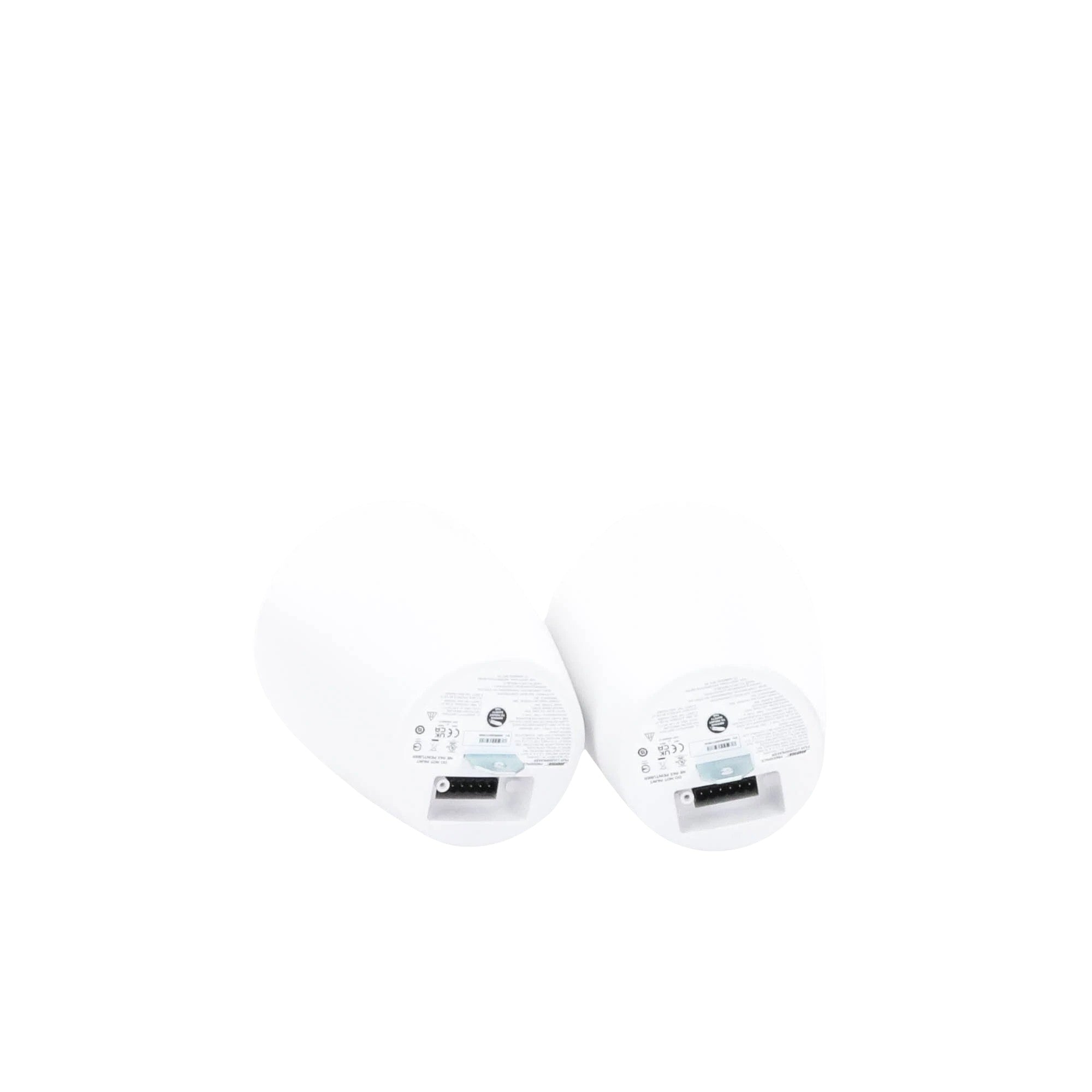 SILYMX pair of white 2.25-inch FreeSpace pendant mount speakers showing rear connection terminals