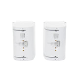 SILYMX pair of white DesignMax 6.5-inch wall-mount outdoor speakers showing rear connection panels