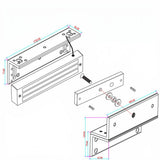 SILYMX YLI Electronic MBK-500NZL-W Z and L bracket technical diagram for YM500NW magnetic lock installation