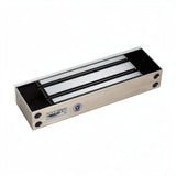 SILYMX YLI YM500NW magnetic lock for outdoor use with IP68 rating, 500kg holding force, and brushed metal finish.
