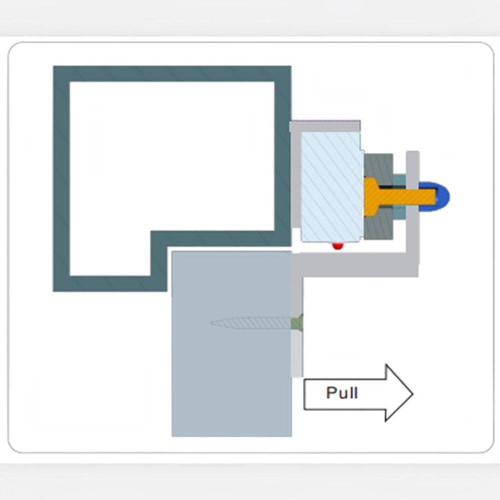SILYMX Z and L bracket for YLI Electronic YM500NW magnetic lock showing installation diagram for exterior doors