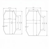 SILYMX ZKTeco CMP300 telescopic aluminum barrier arm cross-section diagram showing 86x44mm dimensions