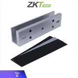 SILYMX ZKTECO LMB-180U U-bracket for frameless glass doors, made of anodized aluminum for LM120 magnetic locks.
