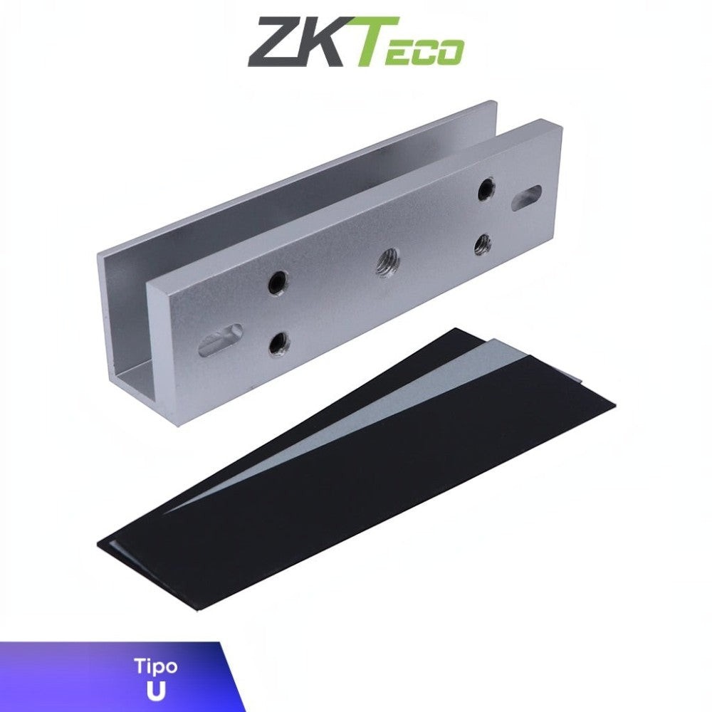 SILYMX ZKTECO LMB-180U U-bracket for frameless glass doors, made of anodized aluminum for LM120 magnetic locks.