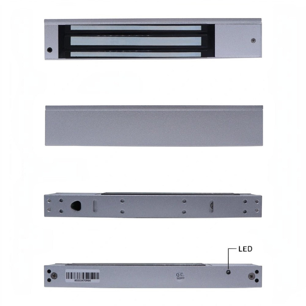 SILYMX ZKTECO LM-2805 magnetic lock with 200kg holding force, LED indicator, and anodized aluminum finish.