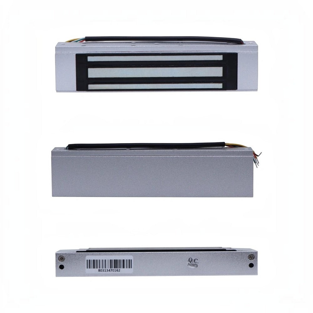 SILYMX ZKTECO LM-1805 magnetic lock with 120kg holding force, featuring a silver metal finish and wiring.