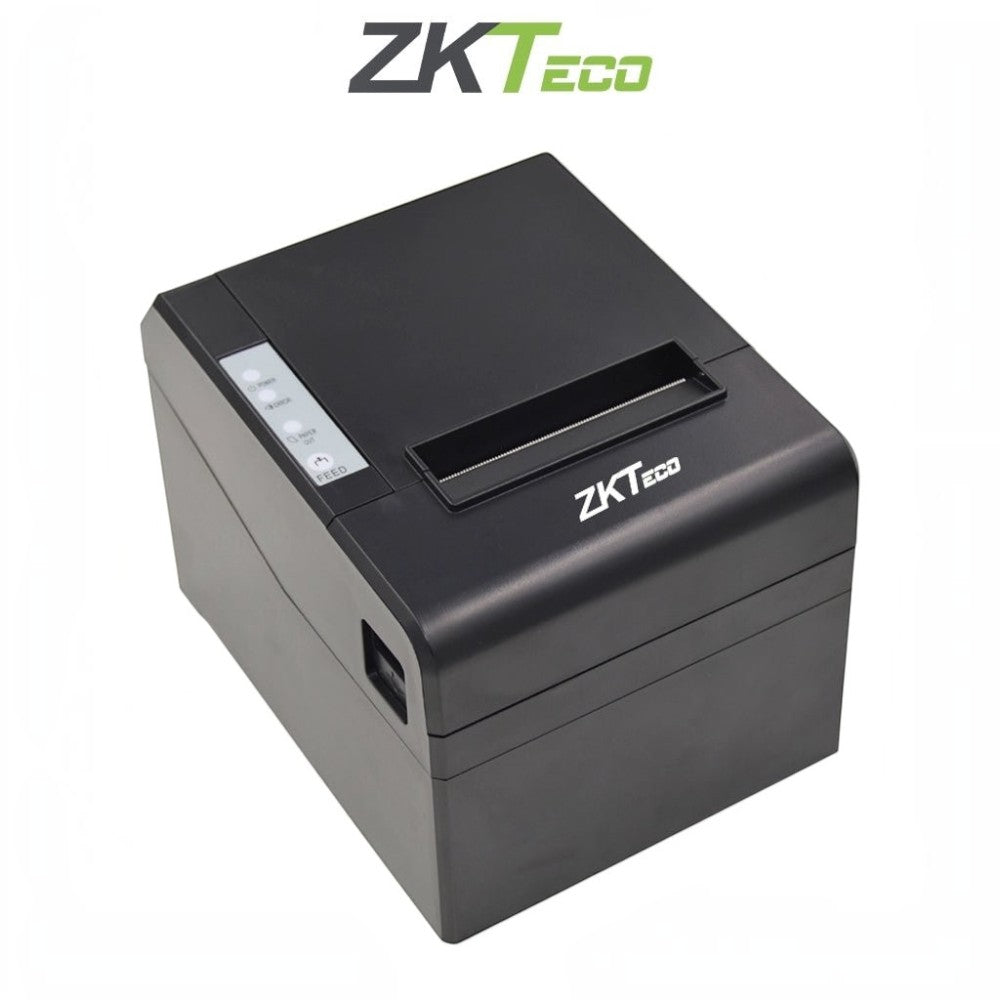 SILYMX ZKTECO ZKP8001 black thermal receipt printer for POS and attendance systems with auto-cutter