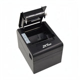 SILYMX ZKTECO ZKP8001 black thermal receipt printer with open lid for paper loading and control buttons