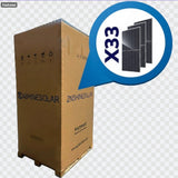 SILYMX pallet of 33 ZNShine 730W bifacial monocrystalline solar panels, 24kW total power.