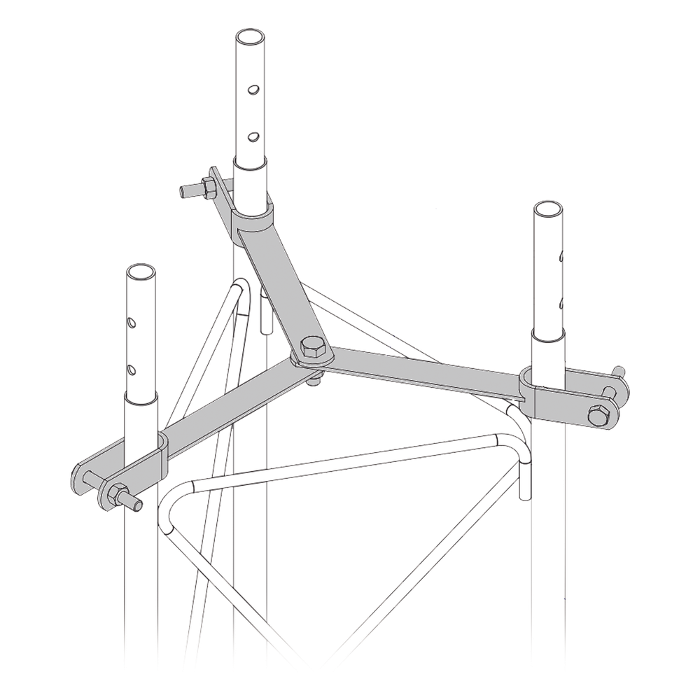 Brida de Sujeción para Retenida Tipo Delta Acero ASTM-36 Galvanizado Electrolítico Compatible STZ30 TOWERS SJB-30 - Imagen 1