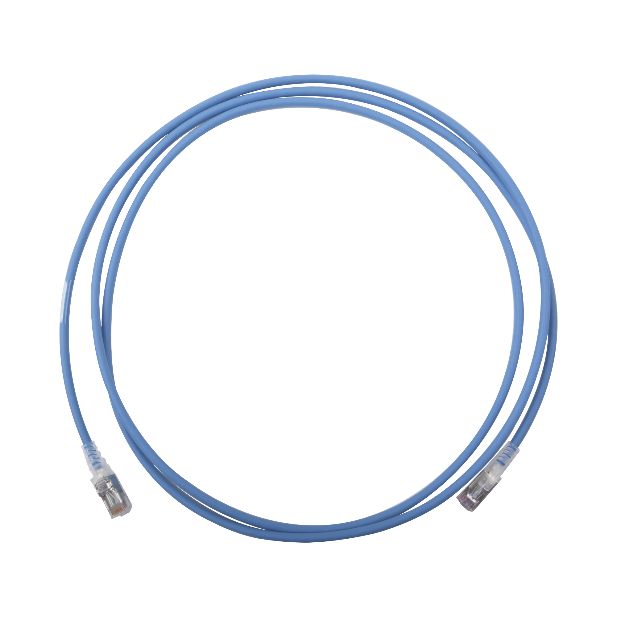Patch Cord "Skinny" Cat6A Blindado S/FTP 7ft Diámetro Reducido 28 AWG Color Azul SIEMON - Imagen 1