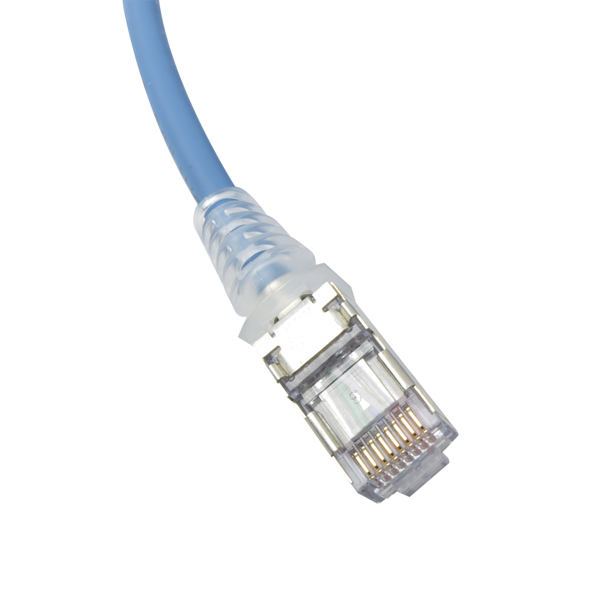 Patch Cord "Skinny" Cat6A Blindado S/FTP 7ft Diámetro Reducido 28 AWG Color Azul SIEMON - Imagen 3