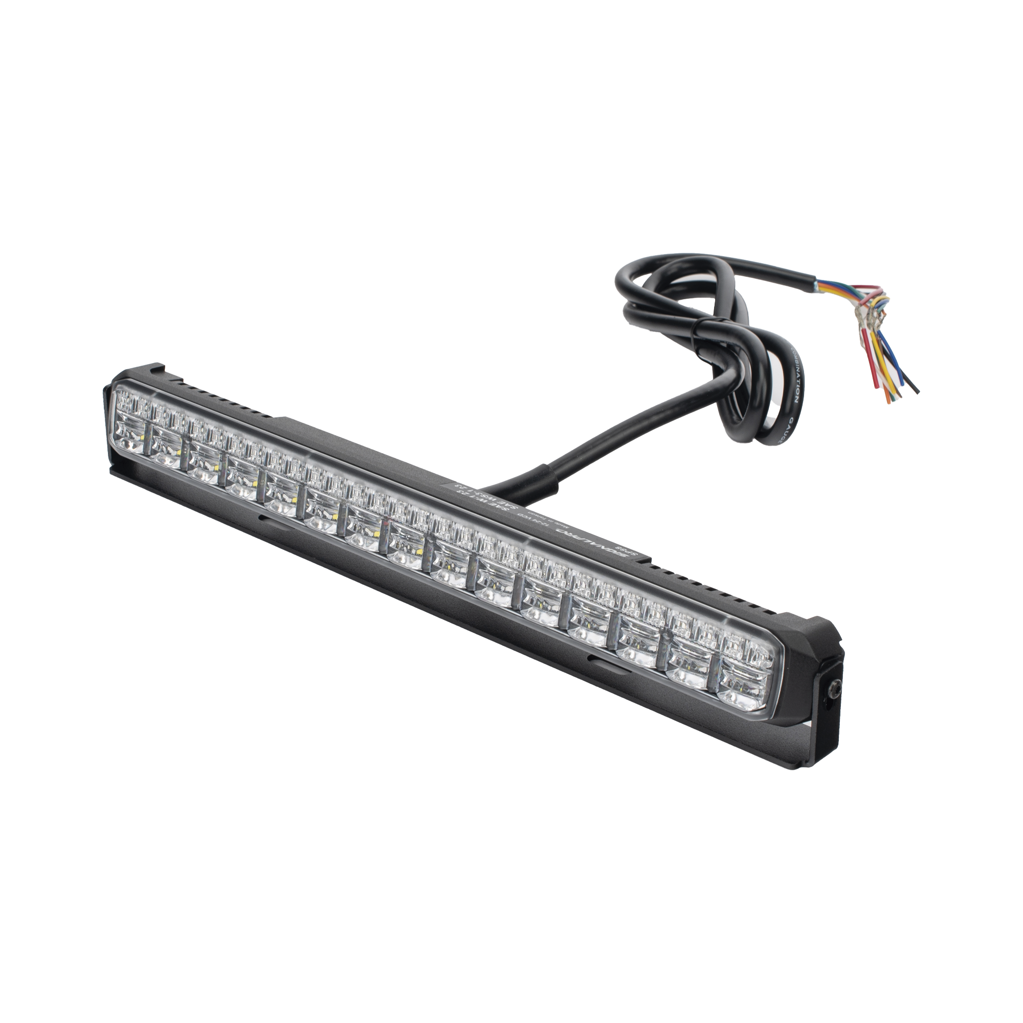 Luz Auxiliar de 45 LED, Top Rojo, Tricolor Rojo/Ambar/Blanco, 11.42", Lente Transparente, SAE SIGNALPRO - Imagen 1