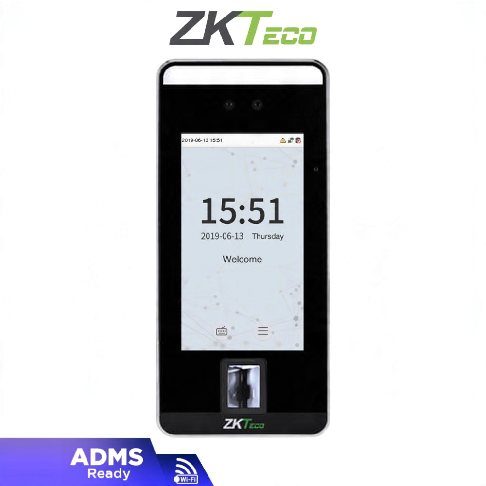 ZKTECO SpeedFaceV5LWIFI - Control de Acceso y Asistencia Visible Light con Autenticación Facial (6000 Rostros), Huella Digital BioID+ (6000), Tarjeta ID 125 KHz, Soporta 200,000 Eventos y Conectividad TCP/IP o WiFi - Imagen 1