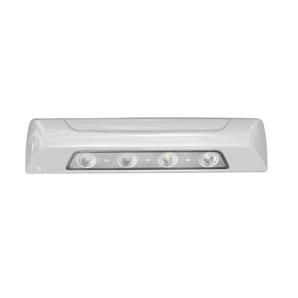 Luz Auxiliar de Escena de 4 LED, Blanco, Lente Transparente, Bisel Blanco SIGNALPRO - Imagen 2