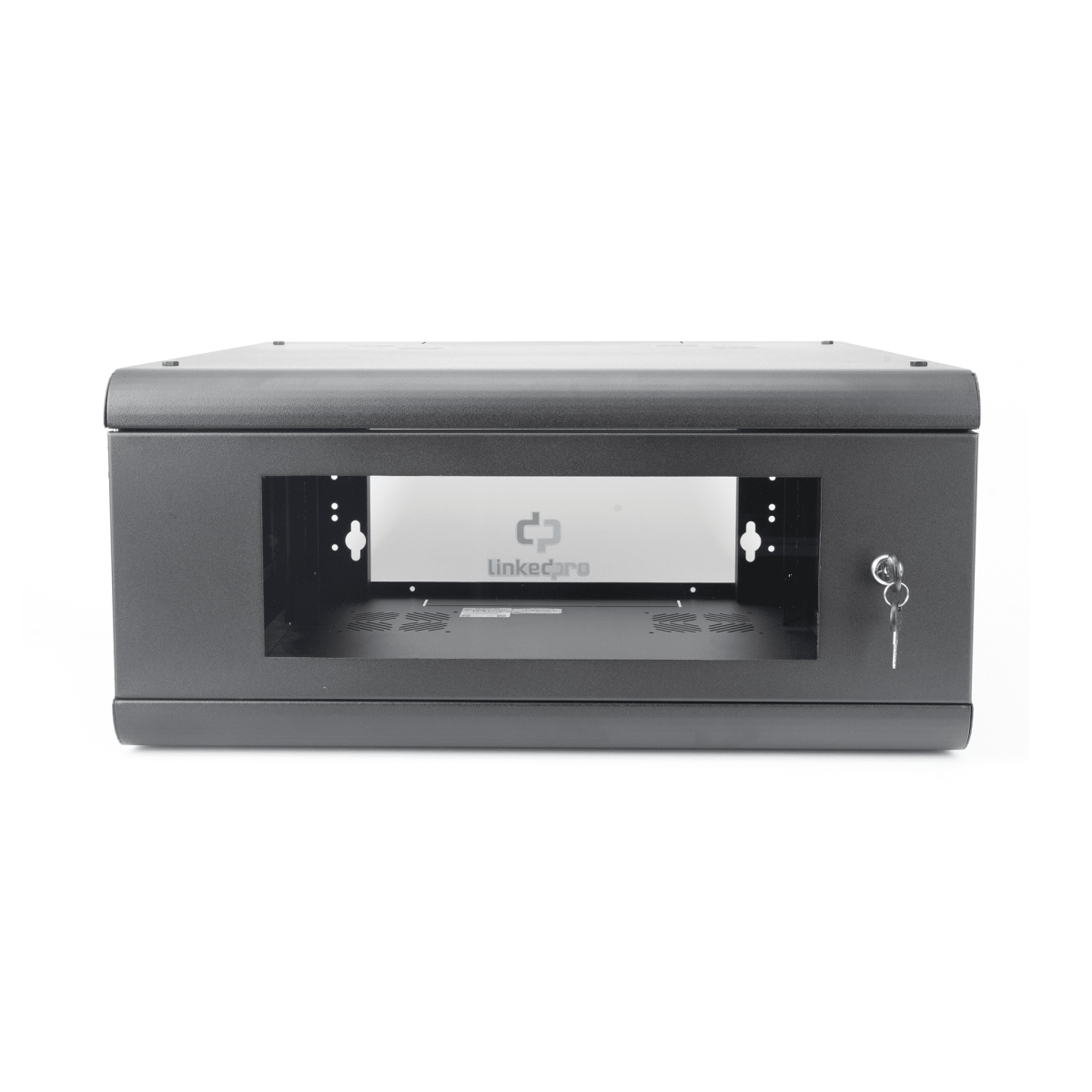 Racks CerradosLINKEDPROSR-1904-GN2GGabinete de Pared 4U Rack 19" Cristal Templado 635mm Acero Reforzado LINKEDPRO SR - 1904 - GN2G - SILYMX