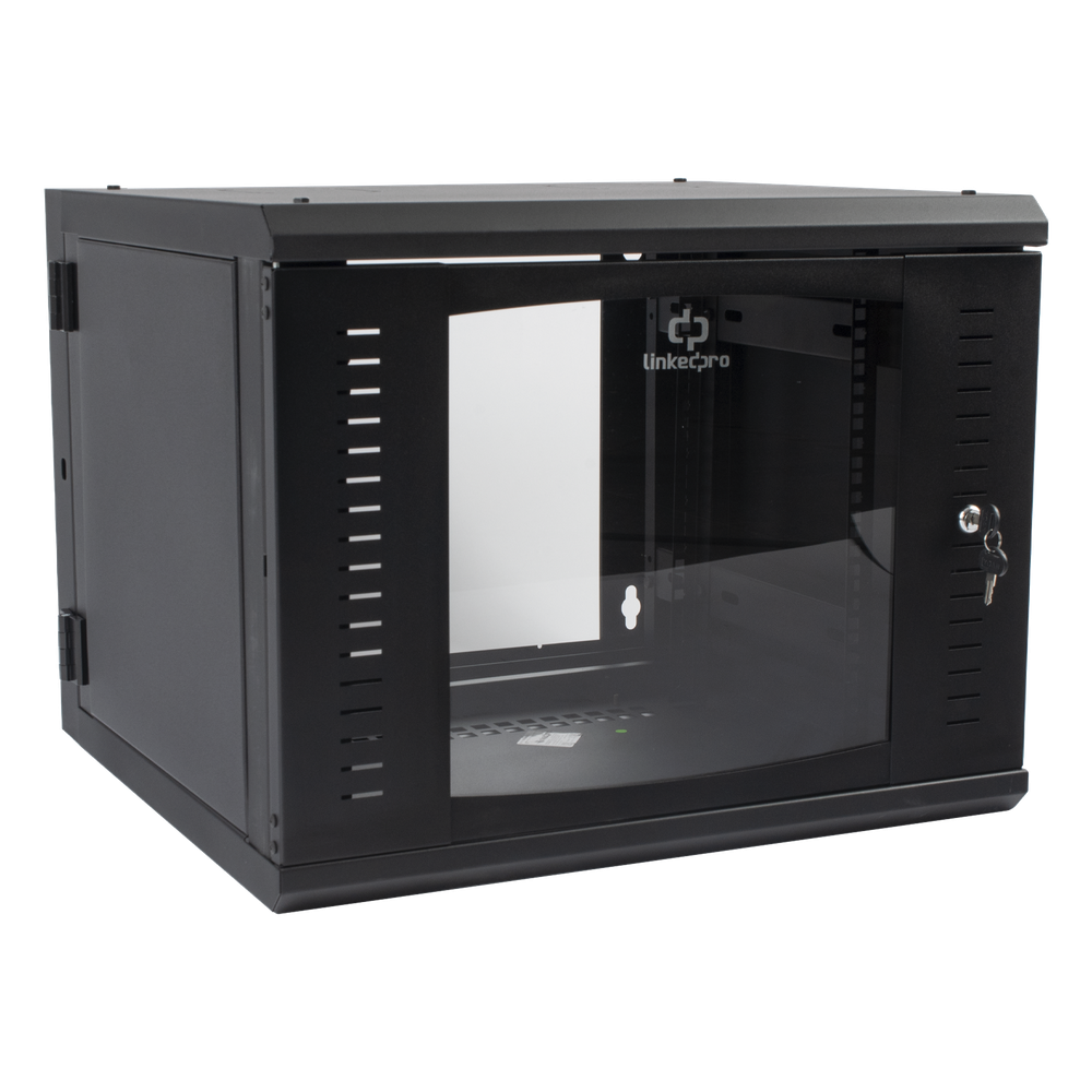 Gabinete Abatible de Pared (Con Marco Trasero) con Rack 19" de 9 Unidades. Ventana de Cristal Templado SR-1909-GAP-V4 LINKEDPRO BY EPCOM - Imagen 1