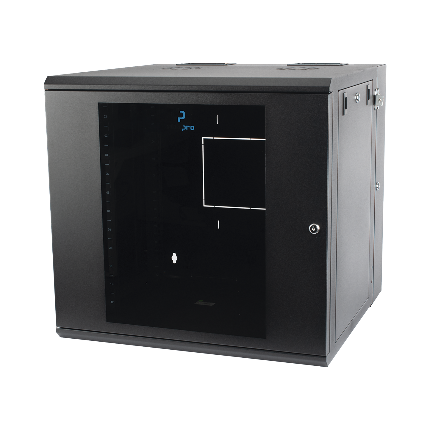 Gabinete Abatible Pared 12U Rack 19" Cristal Templado Marco Trasero LINKEDPRO SR-1912-GAP-V5 LINKEDPRO BY EPCOM - Imagen 2
