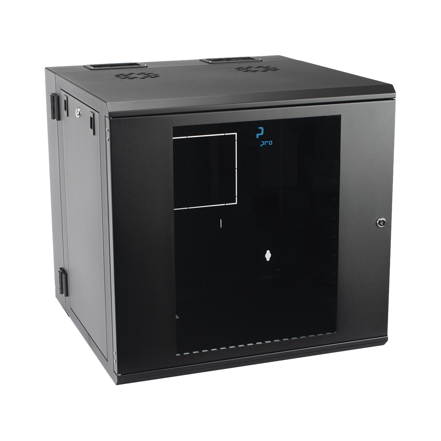 Gabinete Abatible Pared 12U Rack 19" Cristal Templado Marco Trasero LINKEDPRO SR-1912-GAP-V5 LINKEDPRO BY EPCOM - Imagen 3