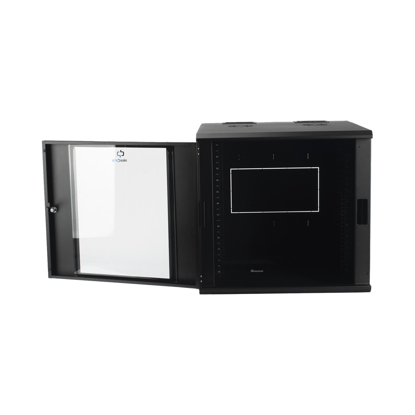 Gabinete Abatible Pared 12U Rack 19" Cristal Templado Marco Trasero LINKEDPRO SR-1912-GAP-V5 LINKEDPRO BY EPCOM - Imagen 4