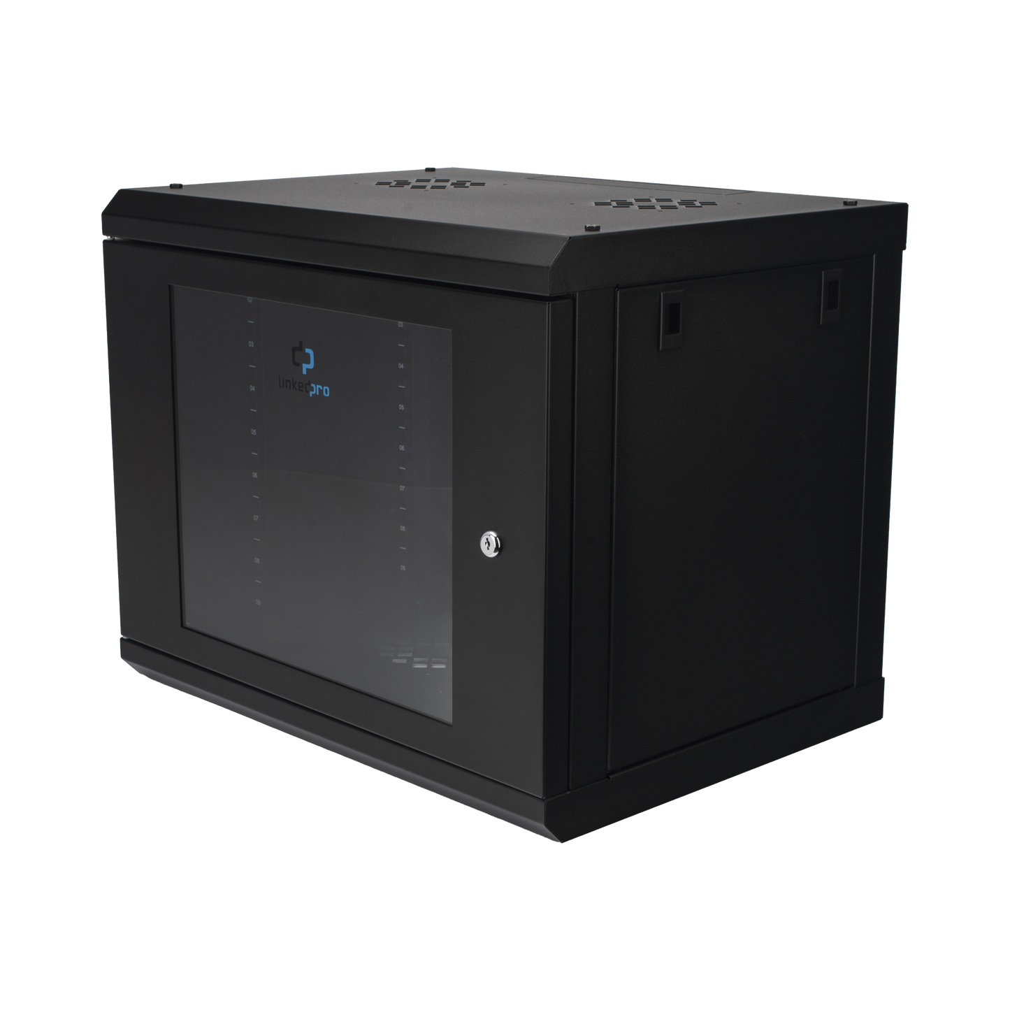 Gabinete de Pared con Puerta de Cristal Templado, 455 mm de Profundidad, 9U Rack de 19'', Acero Reforzado LINKEDPRO - Imagen 2