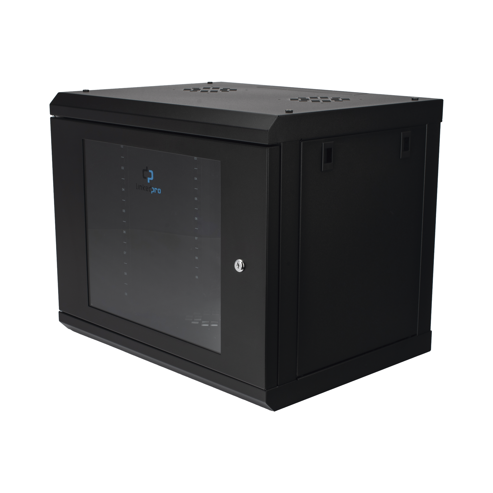 Gabinete de Pared con Puerta de Cristal Templado, 455 mm de Profundidad, 9U Rack de 19'', Acero Reforzado LINKEDPRO - Imagen 2