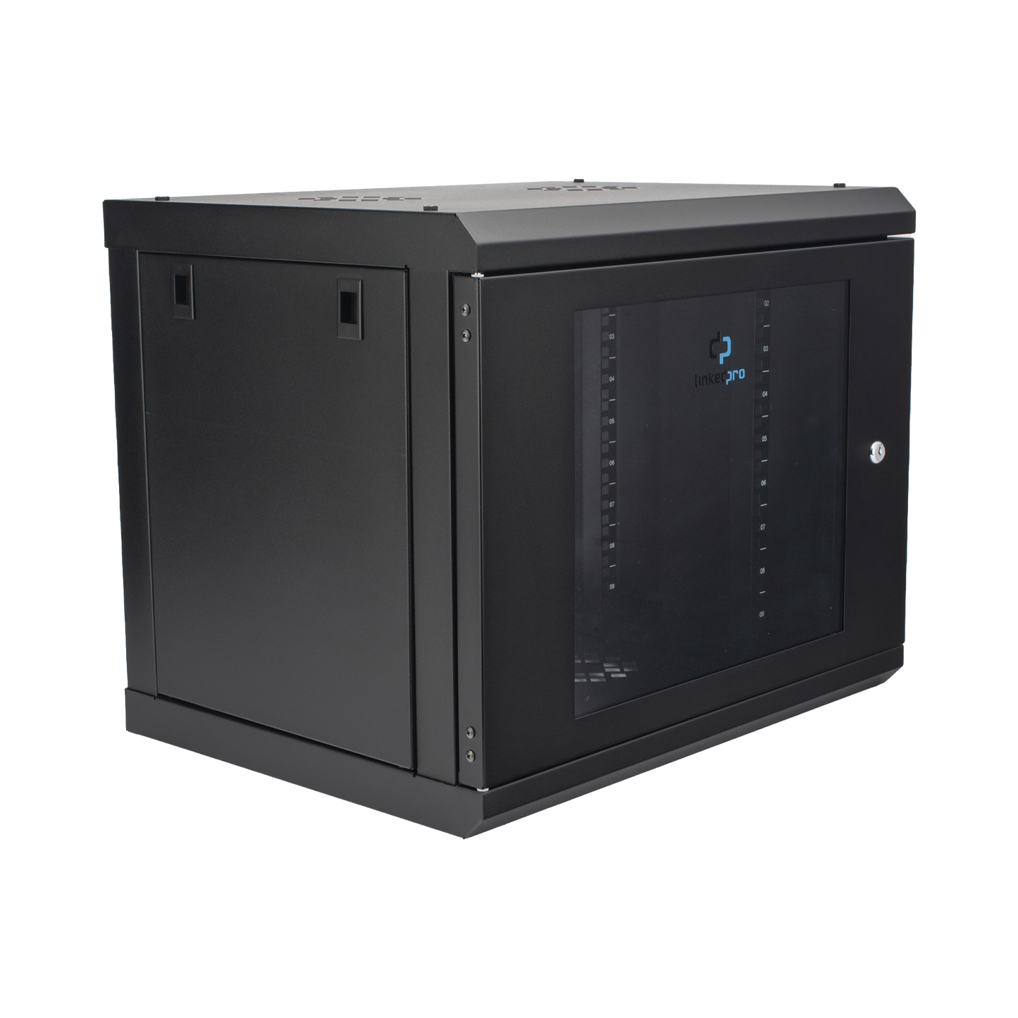 Gabinete de Pared con Puerta de Cristal Templado, 455 mm de Profundidad, 9U Rack de 19'', Acero Reforzado LINKEDPRO - Imagen 3