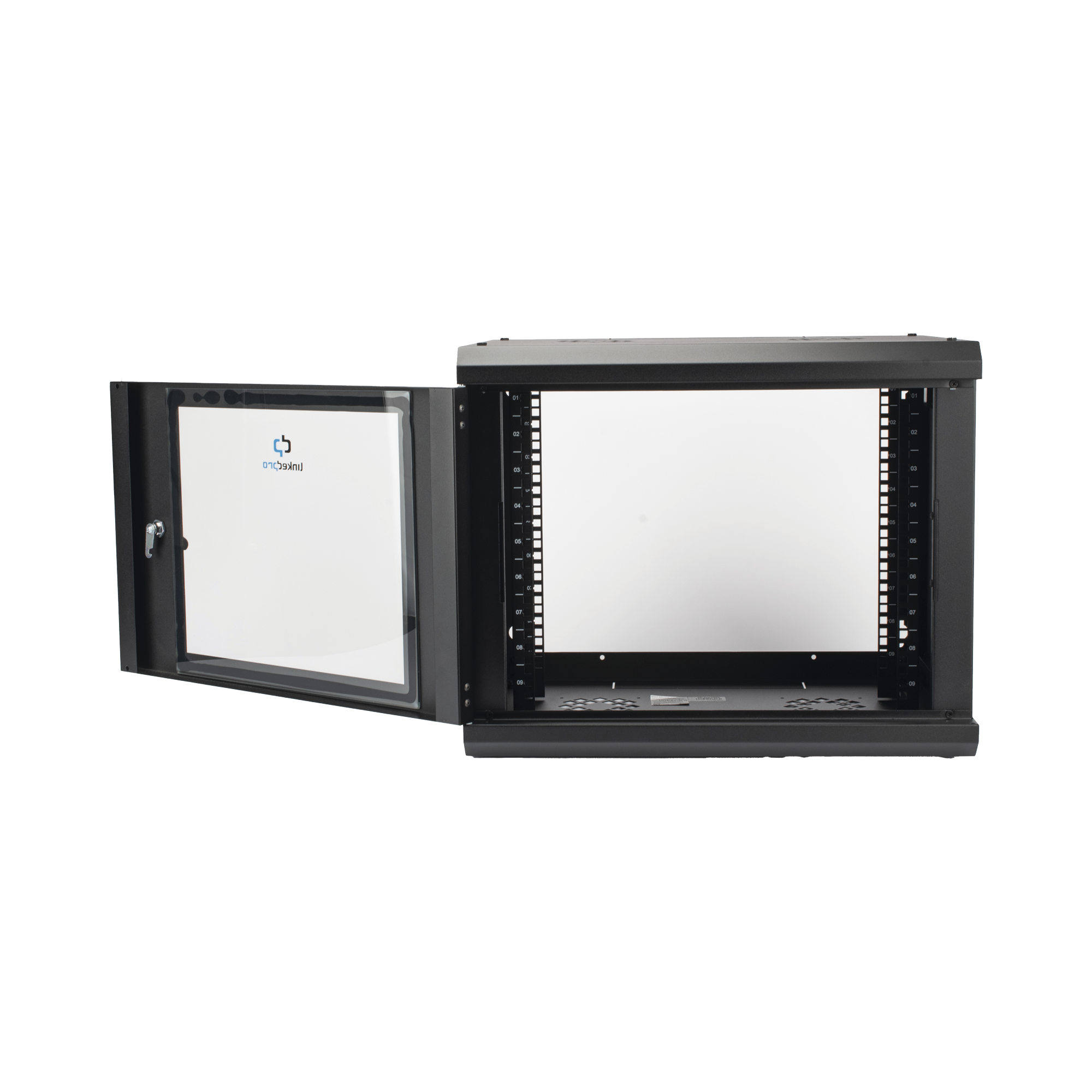 Gabinete de Pared con Puerta de Cristal Templado, 455 mm de Profundidad, 9U Rack de 19'', Acero Reforzado LINKEDPRO - Imagen 4