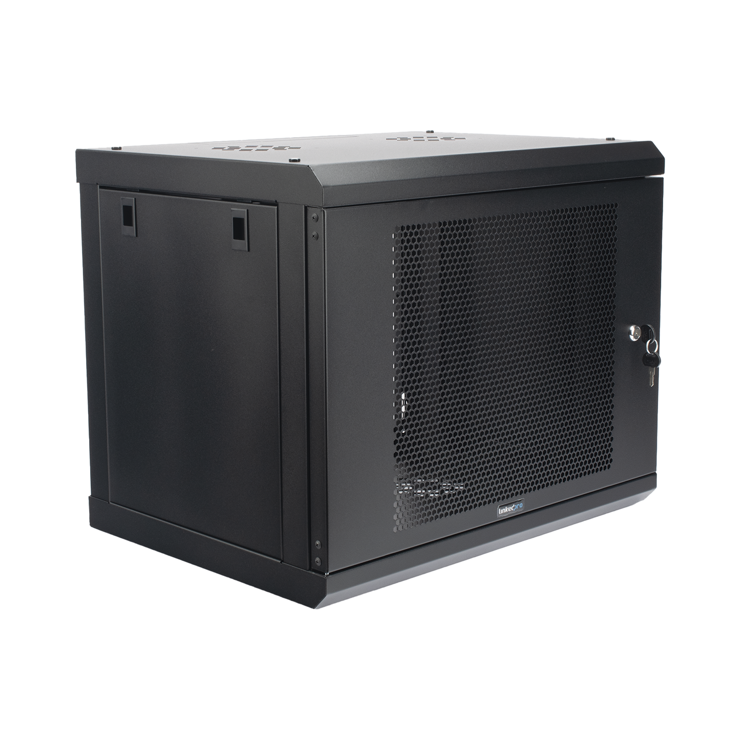 Gabinete de Pared de 9U con Puerta Perforada, 455 mm de Profundidad, Rack de 19'', Acero Reforzado Color Negro. LINKEDPRO - Imagen 1