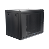 Gabinete de Pared de 9U con Puerta Perforada, 455 mm de Profundidad, Rack de 19'', Acero Reforzado Color Negro. LINKEDPRO - Imagen 1
