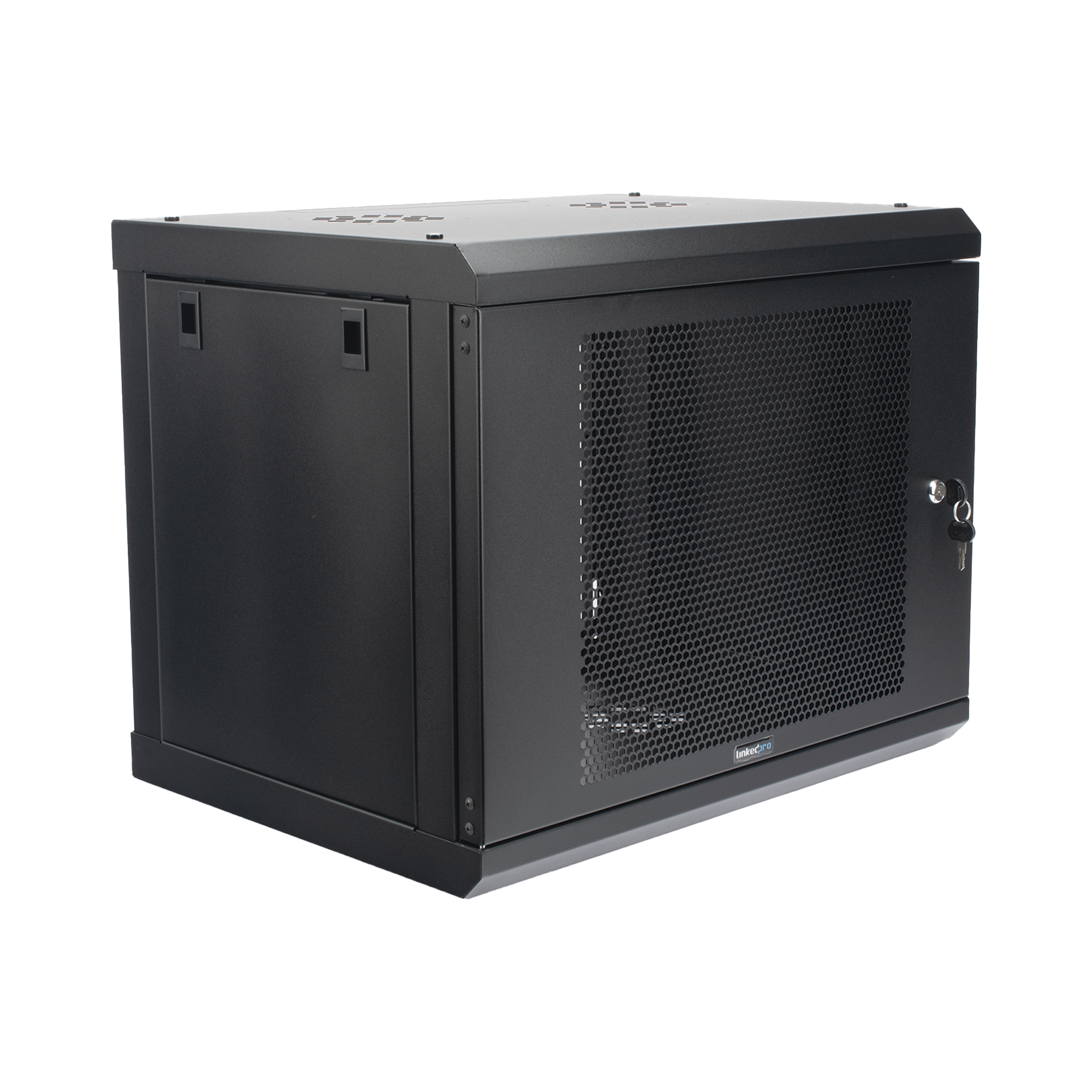 Gabinete de Pared de 9U con Puerta Perforada, 455 mm de Profundidad, Rack de 19'', Acero Reforzado Color Negro. LINKEDPRO - Imagen 1