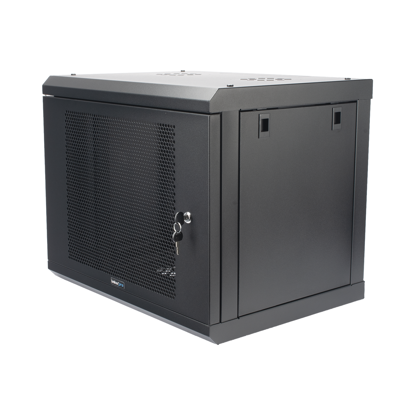 Gabinete de Pared de 9U con Puerta Perforada, 455 mm de Profundidad, Rack de 19'', Acero Reforzado Color Negro. LINKEDPRO - Imagen 2