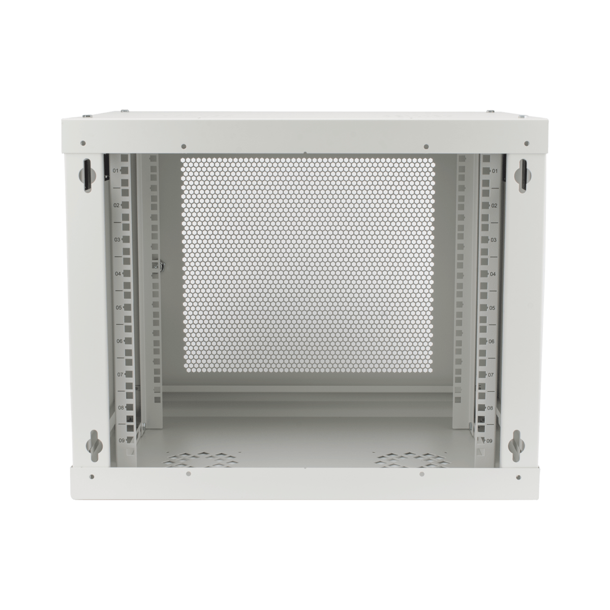 Racks CerradosLINKEDPROSR1909LH3PWGabinete de Pared 9U Rack 19 Pulgadas 455mm Profundidad Puerta Perforada Acero Gris LINKEDPRO SR1909LH3PW - SILYMX