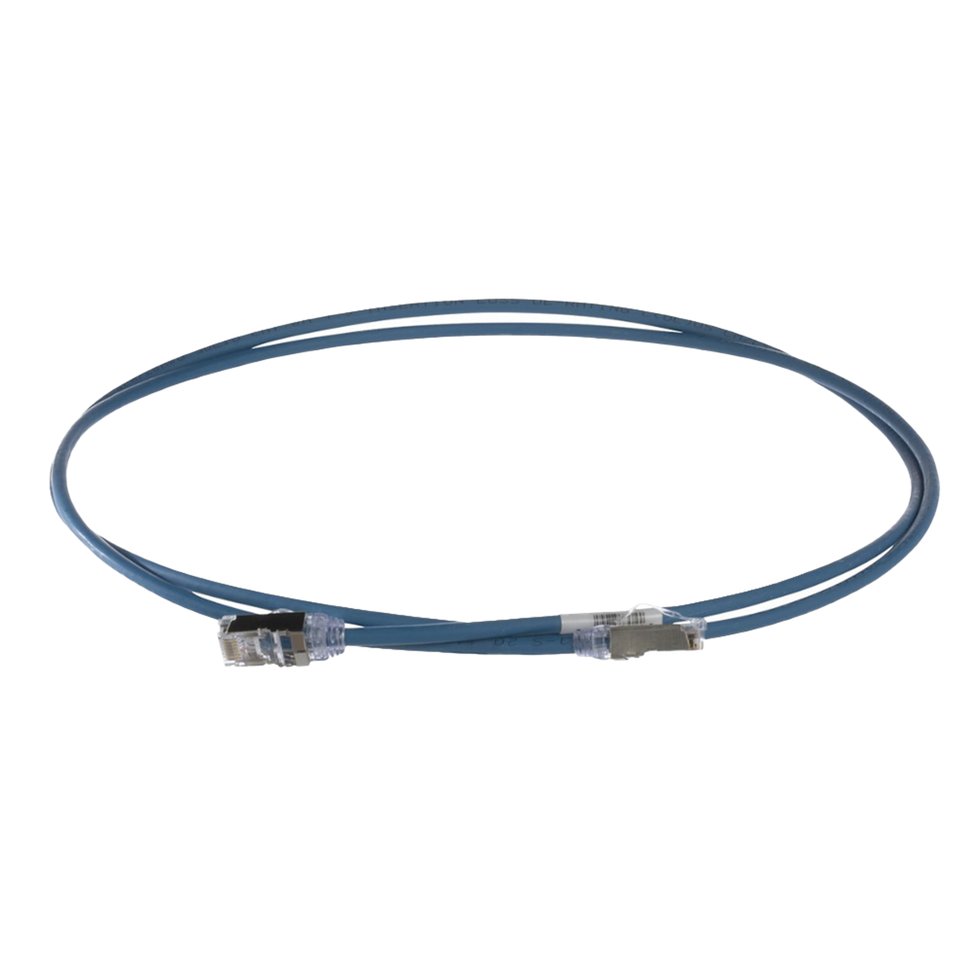 Patch Cord Cat6A, Diametro Reducido 28 AWG, Blindado S/FTP, CM/LS0H, 0.20 Metros (0.66 Pies), Color Azul PANDUIT - Imagen 1