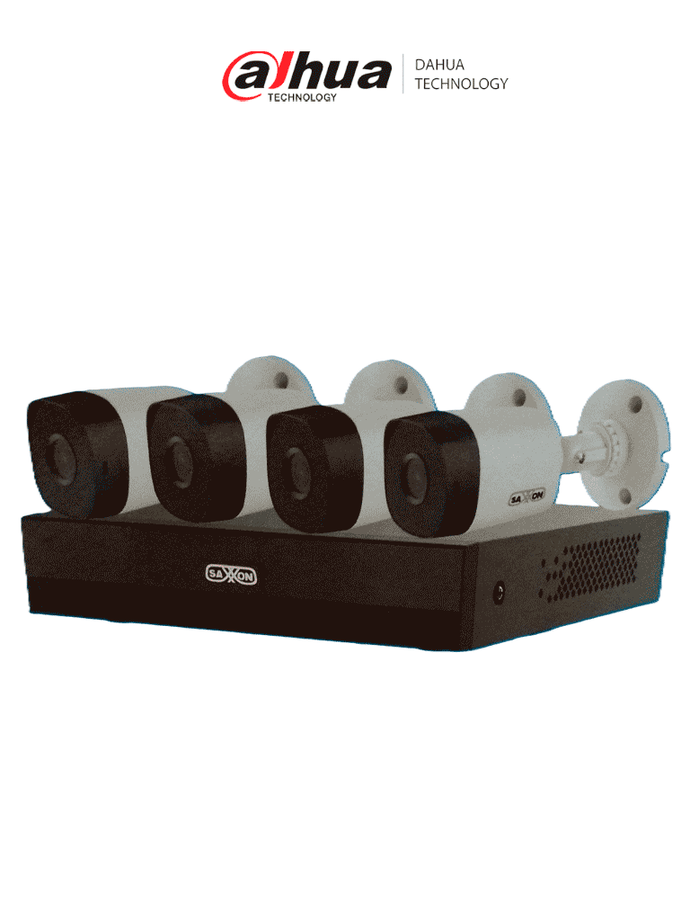 Kit CCTV SAXXON SUA-KIT/XVR1E04-I/4-B10P-0280B · 4 Canales · 4 Cámaras 720p · Audio · HDCVI - Imagen 1