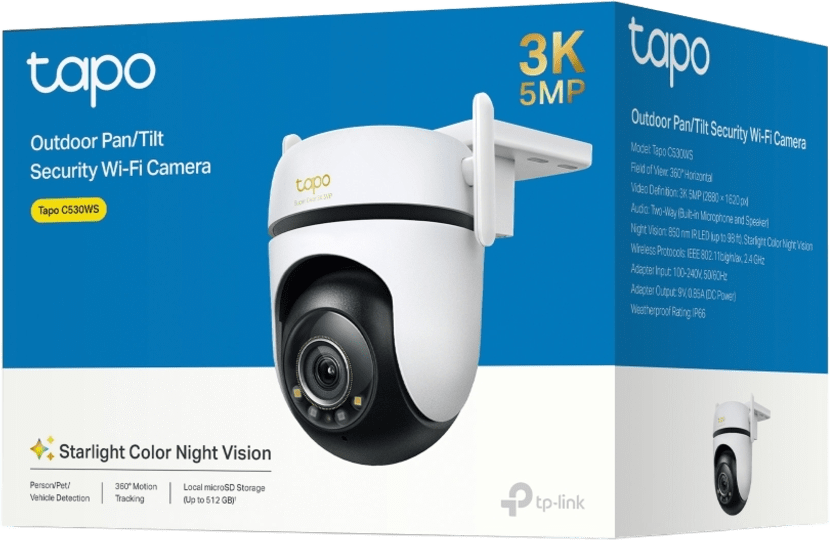 Camaras WifiTP - LINKTAPO-C530WSCamara IP Wi - Fi 5MP Vision 360° IP66 Audio Bidireccional Vision Nocturna Color TP - Link TAPO - C530WS - SILYMX