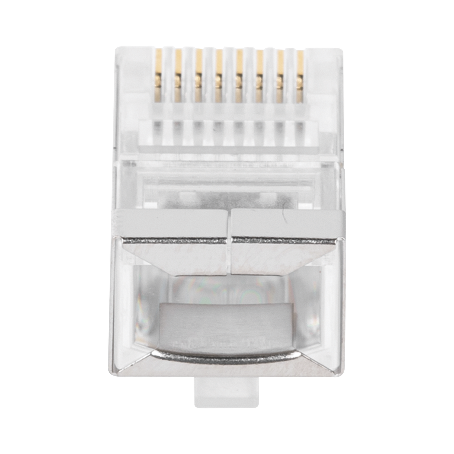 Bote con 100 Plugs Pass through RJ45 Cat5e BLINDADO, chapado de oro a 30 micras para durabilidad extrema LINKEDPRO BY EPCOM - Imagen 4