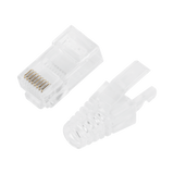 Bote con 50 Plugs Pass through RJ45 Cat6 sin blindaje, con alivio de tensión incluido, chapado de oro a 30 micras para durabilidad extrema LINKEDPRO BY EPCOM - Imagen 2