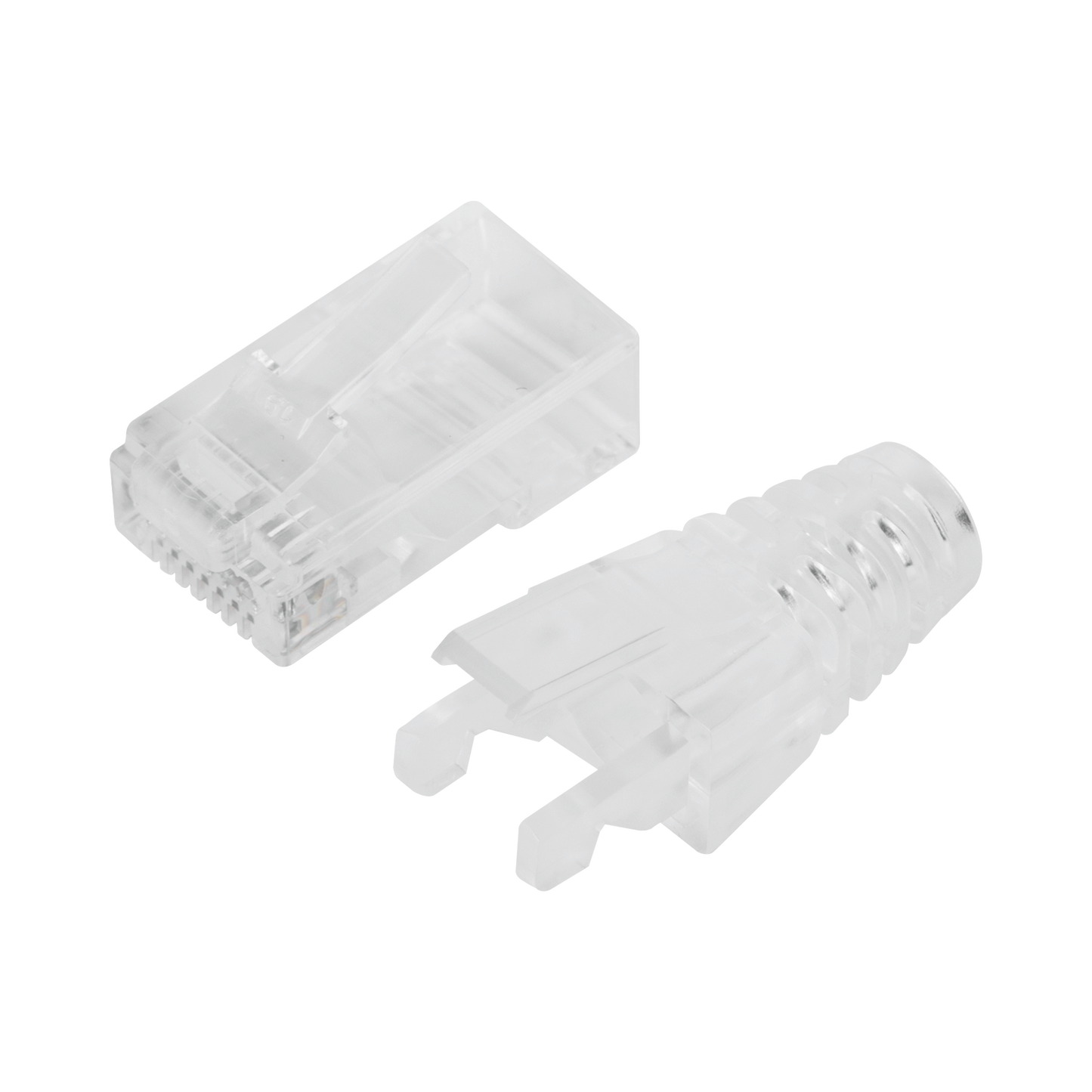 Bote con 50 Plugs Pass through RJ45 Cat6 sin blindaje, con alivio de tensión incluido, chapado de oro a 30 micras para durabilidad extrema LINKEDPRO BY EPCOM - Imagen 3