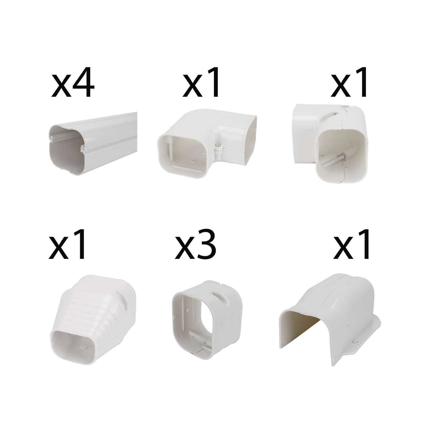 Kit de Canaletas Para la Organización de Tuberías y Cables Eléctricos en Instalaciones de Aire Acondicionado, Uso en Interiores y Exteriores, PVC Rígido, Ideal Para Minisplit, Contenido de Kit (11 Piezas), (3000-00000) THORSMAN TH-AC-KIT - Imagen 2