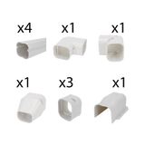 Kit de Canaletas Para la Organización de Tuberías y Cables Eléctricos en Instalaciones de Aire Acondicionado, Uso en Interiores y Exteriores, PVC Rígido, Ideal Para Minisplit, Contenido de Kit (11 Piezas), (3000-00000) THORSMAN TH-AC-KIT - Imagen 2
