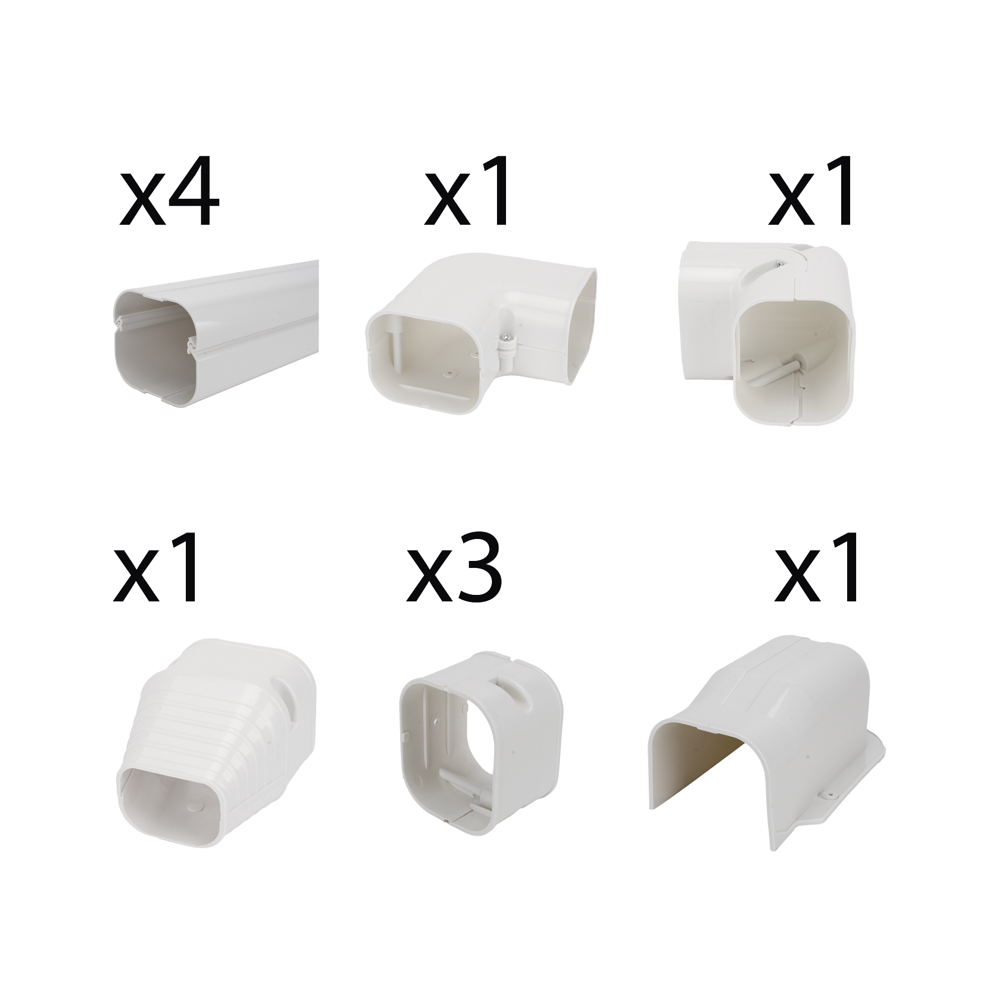 Kit de Canaletas Para la Organización de Tuberías y Cables Eléctricos en Instalaciones de Aire Acondicionado, Uso en Interiores y Exteriores, PVC Rígido, Ideal Para Minisplit, Contenido de Kit (11 Piezas), (3000-00000) THORSMAN TH-AC-KIT - Imagen 2