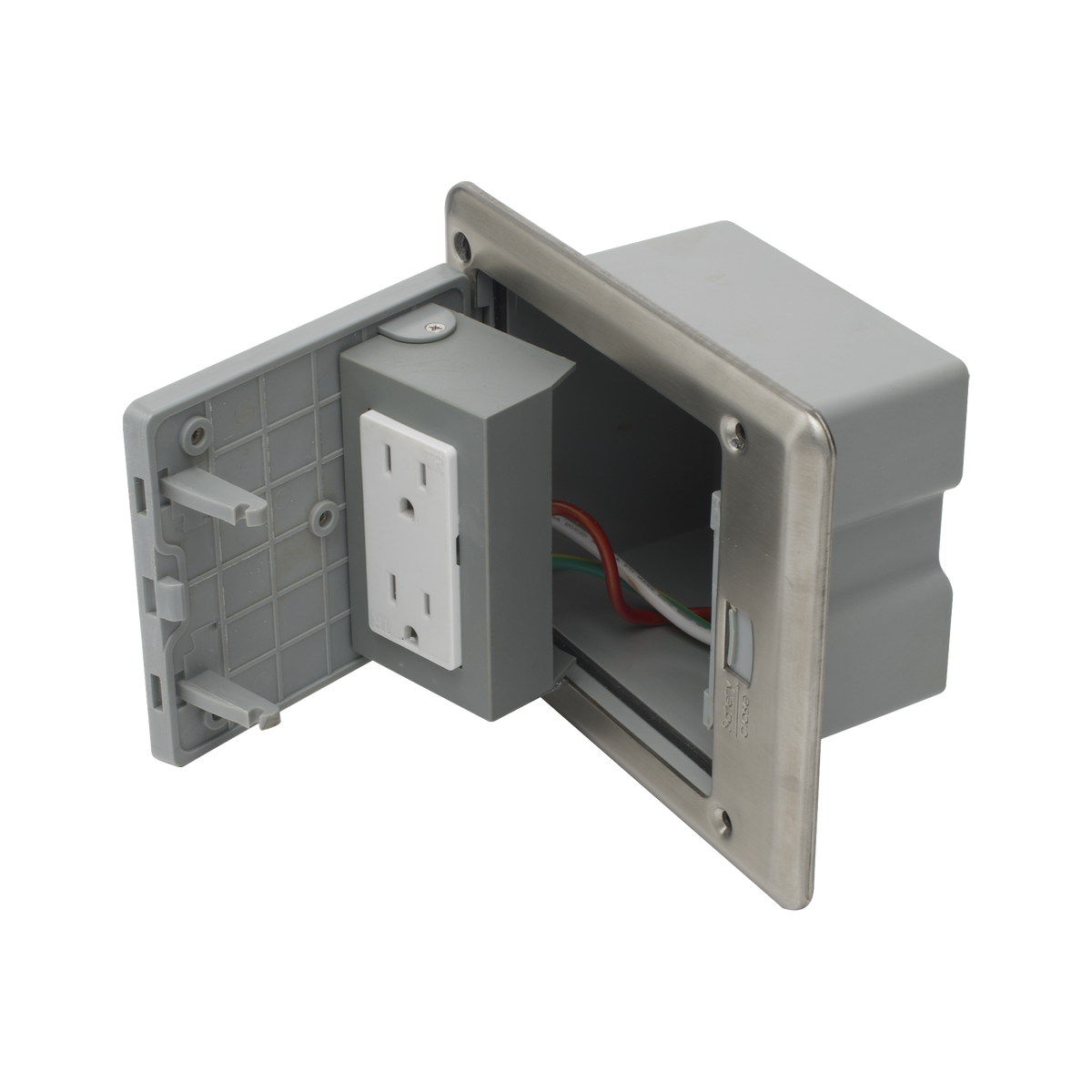 Caja de piso con contacto eléctrico (Duplex), resistente al agua, IP66 (Con tapa cerrada) (11000-53201) THORSMAN - Imagen 3