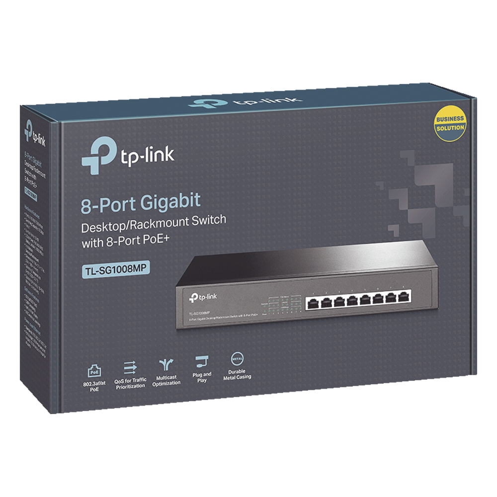 Switch Gigabit PoE+ Tp-Link no administrable de 8 puertos 10/100/1000 Mbps, para escritorio TL-SG1008MP - Imagen 4
