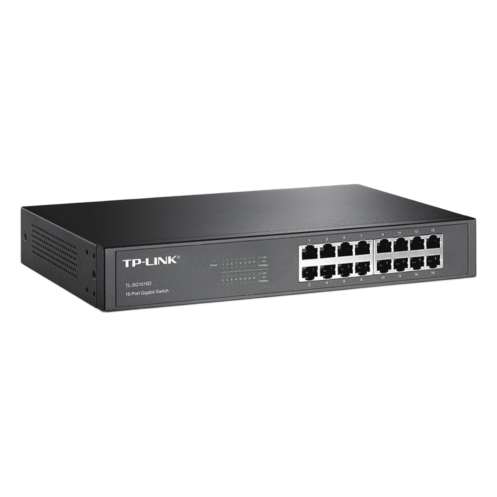 Switch Gigabit 16 Puertos 10/100/1000 Mbps Escritorio/Rack | TP-Link TL-SG1016D - Imagen 1