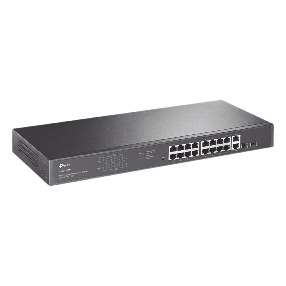Switch no administrable de 16 puertos 10/100/1000Mbps y PoE af/at, 2 puertos SFP hasta 250W. TP-LINK - Imagen 1